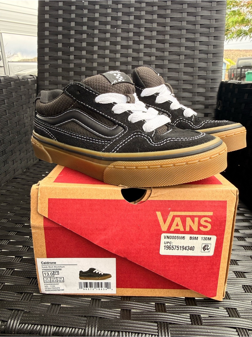 Vans Black Suede & Canvas Low-Top Sneakers with Gum Sole